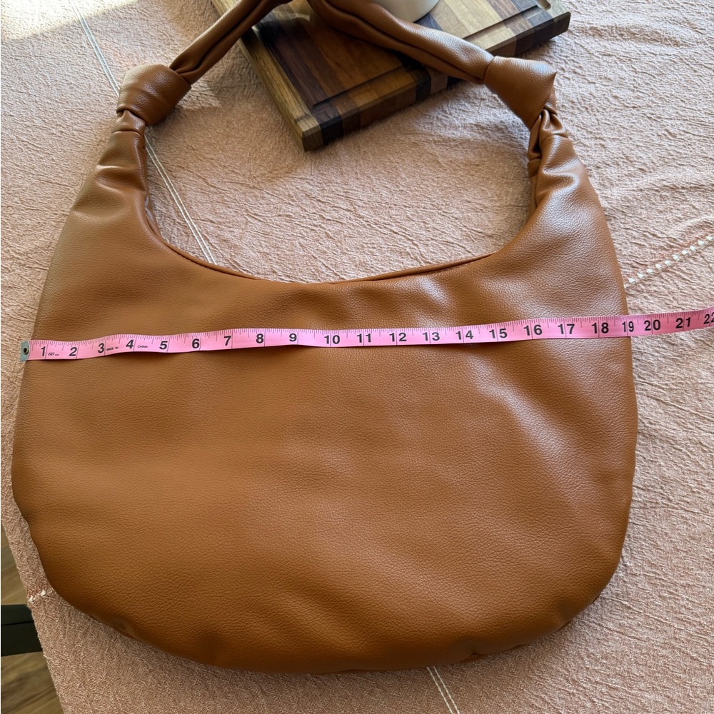 Anthropologie vegan leather bag caramel